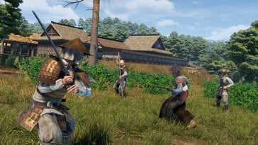 Uma imagem que mostra uma batalha na Dinastia Sengoku.