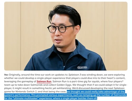 Resposta à entrevista do Splatoon Raiders sobre as especificações do Switch 2