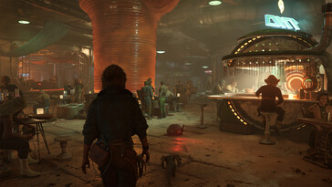 Uma imagem mostrando um bar em Star Wars Outlaws.