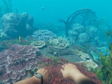 Os jogadores também podem explorar o mundo subaquático em Stranded Deep.