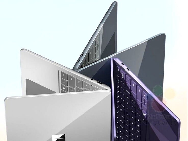 O Surface Laptop 13" virá em três opções de cores, assim como o Surface Pro 12". (Fonte da imagem: via Roland Quandt &amp; WinFuture)
