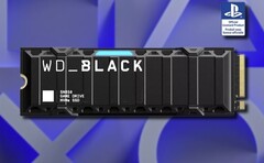 O WD_BLACK SN850 para PS5 tem até mesmo um LED azul para aqueles que mantêm o painel lateral do console removido. (Fonte de imagem: Western Digital/Sony - editado)