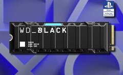 O WD_BLACK SN850 para PS5 tem até mesmo um LED azul para aqueles que mantêm o painel lateral do console removido. (Fonte de imagem: Western Digital/Sony - editado)
