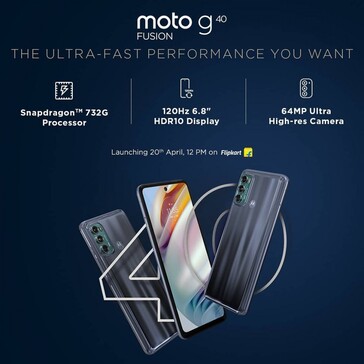 A Motorola finalmente provoca a Fusão G60 e G40. (Fonte: Motorola IN)