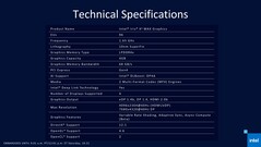 Especificações da Intel Xe Max dGPU. (Fonte: Intel)