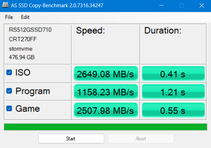 Benchmark de cópia de SSD da AS