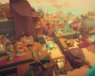 Uma imagem que mostra edifícios em Islanders, agora com 70% de desconto no Steam.
