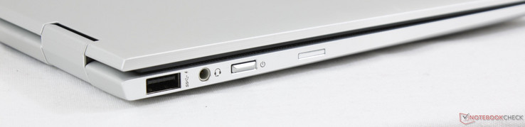 Left: USB 3.1 Type-A, 3.5-mm audio jack, power button, Nano-SIM slot (optional)