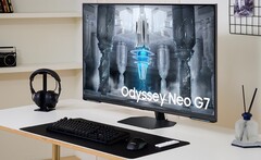 O novo monitor Samsung Odyssey Neo G7 de 43 polegadas usa tecnologia de matriz quântica. (Fonte de imagem: Samsung)