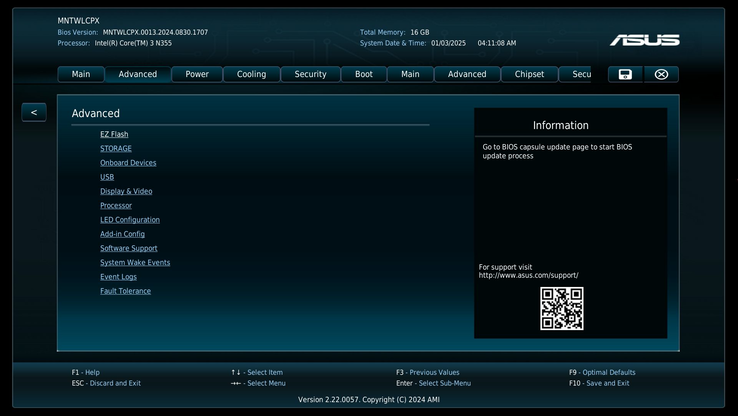 BIOS do Asus NUC 14 Essential