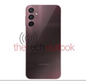 Galaxy A24 - vermelho escuro. (Fonte de imagem: Thetechoutlook)