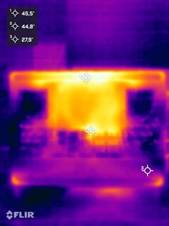 Teste de estresse de temperatura superficial (lado inferior)