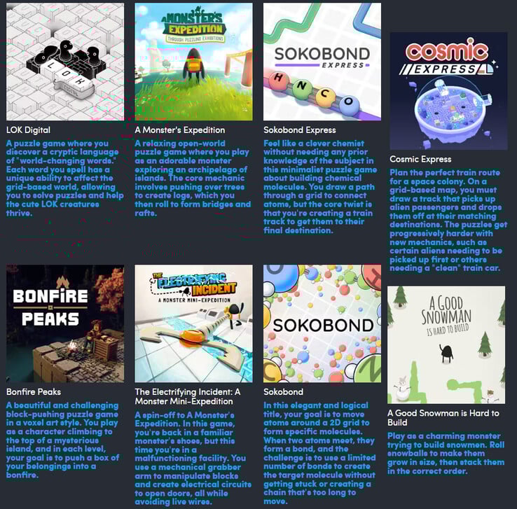 Todos os jogos incluídos na coleção Draknek and Friends (Fonte da imagem: Humble Bundle)