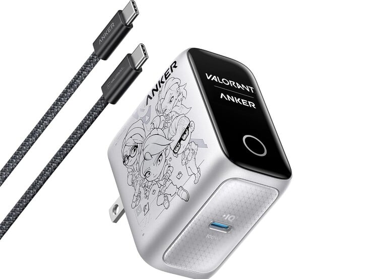 O carregador vem com um cabo USB-C para USB-C de 5 pés e 240 W