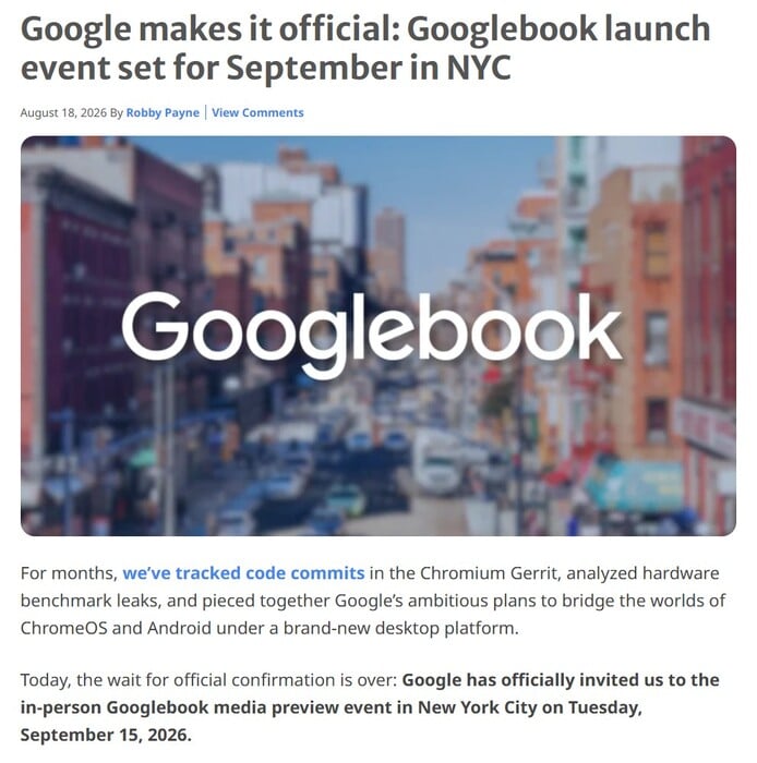 O Chrome Unboxed recebeu um convite para um evento de mídia do Google Livros.