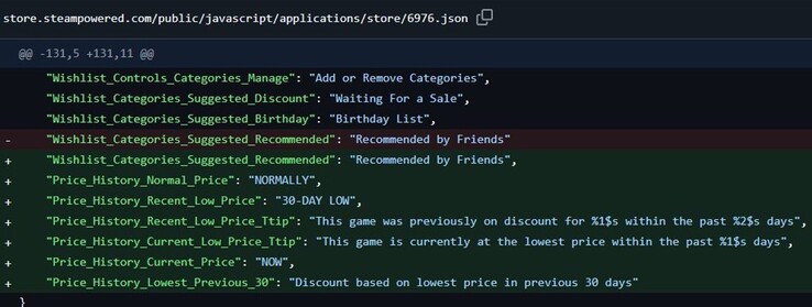 Informações do backend do Steam. 