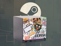 Steam Machine exibida com painel frontal personalizado