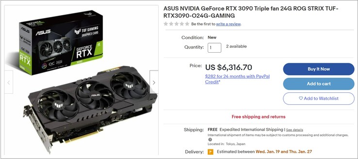 Asus TUF Gaming RTX 3090. (Fonte da imagem: eBay)