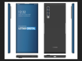 Um renderização baseada na nova patente do visor telefônico OPPO. (Fonte: LetsGoDigital)