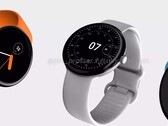Uma versão não oficial do Google Pixel Watch baseada em boatos. (Imagem: @Jon_Prosser x @RendersBylan)
