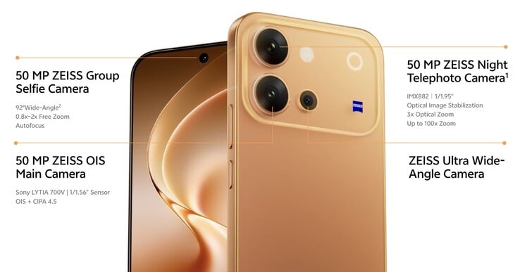 Configuração da câmera do Vivo V80.