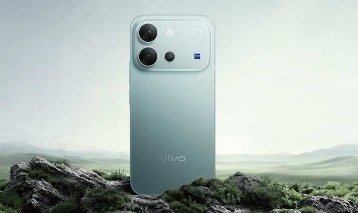 O Vivo V80 na cor Horizon Blue.