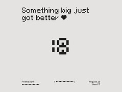 Teaser do anúncio da estrutura com o emoticon virado para a esquerda para revelar o número 18