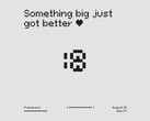  Teaser do anúncio da estrutura com o emoticon virado para a esquerda para revelar o número 18