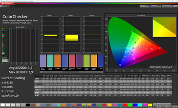 Cores (esquema de cores: Original Color Pro, temperatura de cor: Quente, espaço de cor alvo: sRGB)