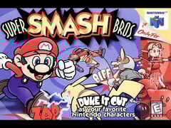 A arte original da caixa do Super Smash Bros N64 é mostrada (Fonte da imagem: Walmart)