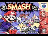 A arte original da caixa do Super Smash Bros N64 é mostrada (Fonte da imagem: Walmart)