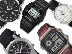 Marcas como Casio, Seiko e Citizen são conhecidas por projetar relógios funcionais bem abaixo de US$ 150. Na foto - vários relógios das marcas mencionadas acima. (Fonte da imagem: Casio, Seiko, Timex, Orient - Editado)