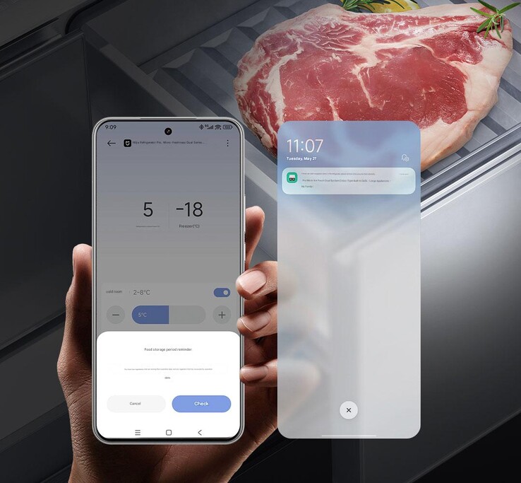 A Xiaomi Mijia Refrigerator Pro pode ser controlada por meio do aplicativo da Xiaomi. (Fonte da imagem: Xiaomi)