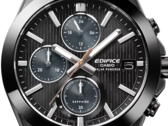 O Casio Edifice EFS-S650DC-1A preto (foto) tem um ponteiro de segundos cor de cobre que complementa muito bem o design preto. (Fonte da imagem: Casio)