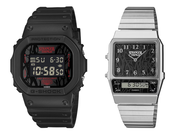 Os relógios Casio G-Shock DW5600STT-1 (esquerda) e Vintage AQ800EST-1A (direita). (Fonte da imagem: Casio, editado)
