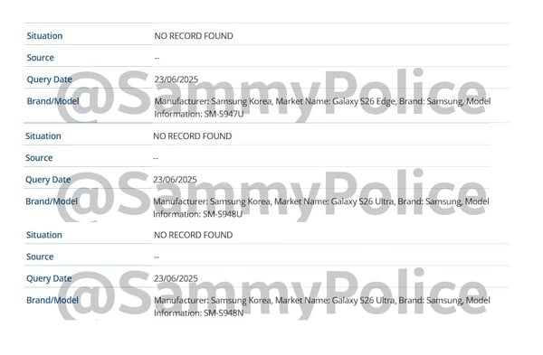 O Galaxy S26 Edge e o Galaxy S26 Ultra serão lançados nos EUA. (Fonte da imagem: SammyPolice)
