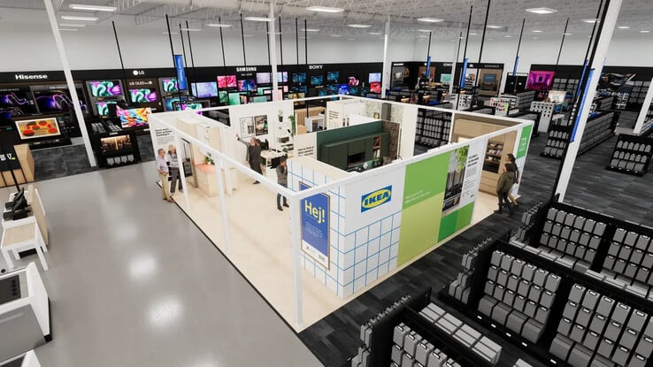 Uma maquete do novo shop-in-shop da IKEA na Best Buy. (Fonte da imagem: IKEA)