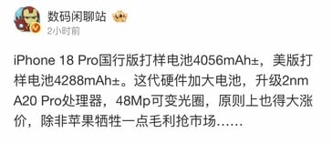 A postagem da DCS no Weibo...