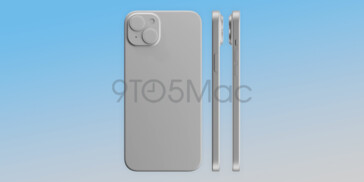 iPhone 15 Plus render. (Fonte de imagem: 9to5Mac)