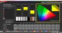 CalMAN ColorChecker (perfil: Nativo, espaço de cor alvo: P3)