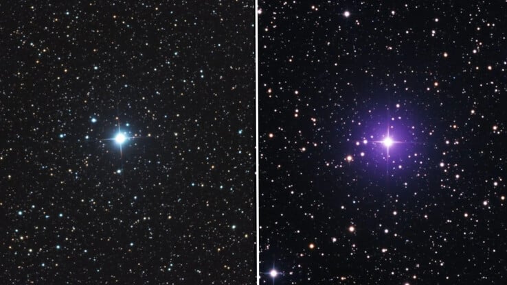 V572 Velorum à esquerda e V462 Lupi à direita. (Fonte da imagem: Eliot Herman)