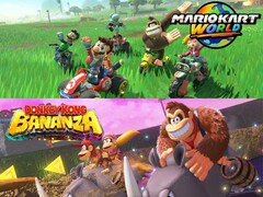 Personagens de Donkey Kong Bananza e Mario Kart World (Fonte da imagem: edições da Nintendo of America)