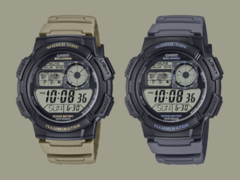 O lançamento dos relógios Casio AE-1000W-5AV (esquerda) e AE-1000W-8AV (direita) está previsto para maio. (Fonte da imagem: Casio)