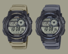 O lançamento dos relógios Casio AE-1000W-5AV (esquerda) e AE-1000W-8AV (direita) está previsto para maio. (Fonte da imagem: Casio)