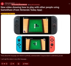 Nintendo Hoje! Demonstração do GameShare do Switch 2 (Fonte da imagem: captura de tela, subreddit do Switch 2)