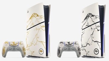 O console PS5 Ghost of Yotei Limited Edition está disponível em dourado e preto. (Fonte da imagem: PlayStation)