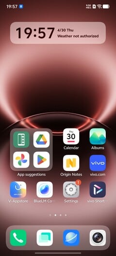 Vivo X300 Ultra: Tela inicial