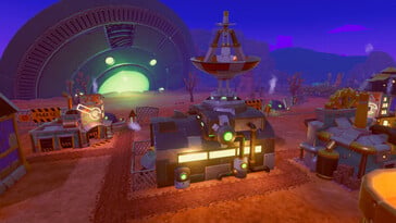 Uma imagem mostrando um edifício no SteamWorld Build.