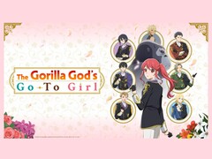 A imagem promocional de Gorilla God's Go-To Girl mostra a protagonista e seus pretendentes. (Fonte da imagem: Kadokawa)