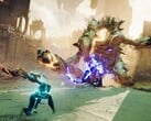 Uma imagem que mostra uma batalha em Atlas Fallen: Reign of Sand.